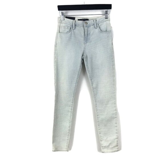 J. Brand Womens Size 24 Mid-Rise Capri Bleached Stripe Skinny Jean New NWT - Picture 1 of 6